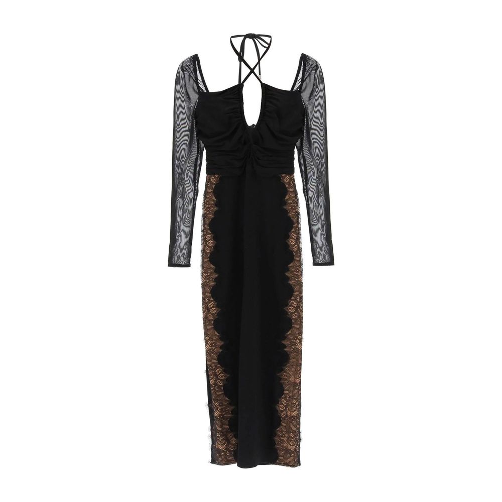 Self-Portrait Black Polyester Cocktail Dress