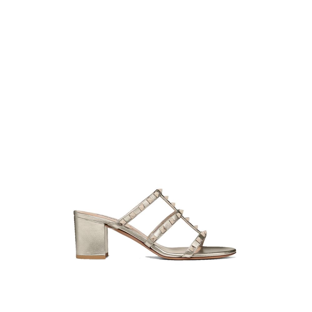 Valentino Garavani Gold Calfskin Mules