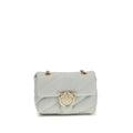 PINKO Gray Calf Leather Bos Taurus Shoulder Bag