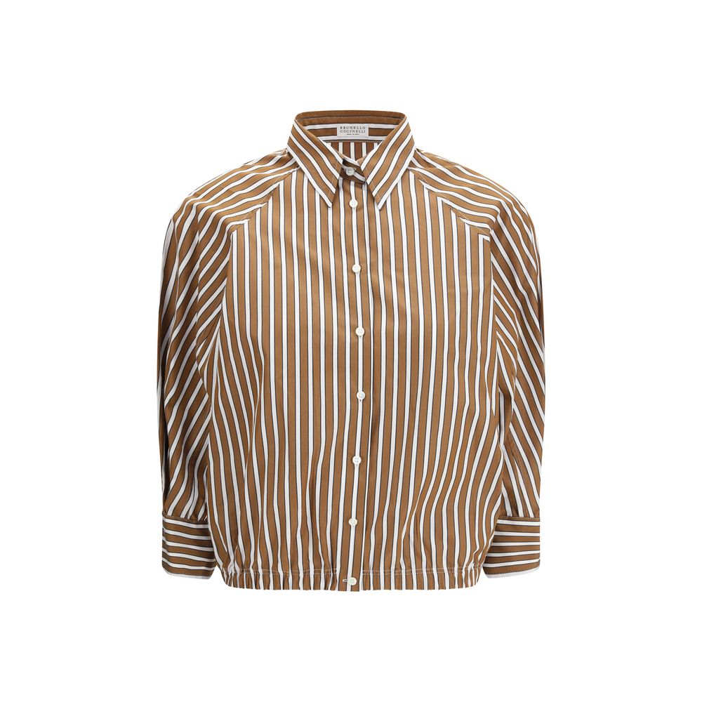 Brunello Cucinelli Brown Cotton Shirt