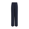 Prada Blue Silk Casual Pants