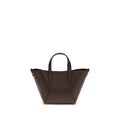 Brunello Cucinelli Bordeaux Calf Leather Bos Taurus Shoulder Bag