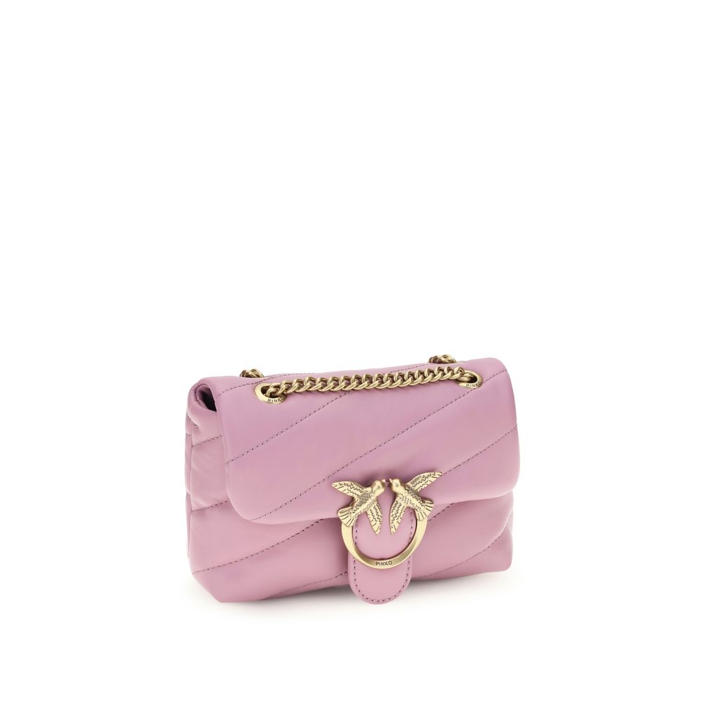 PINKO Purple Calf Leather Bos Taurus Shoulder Bag