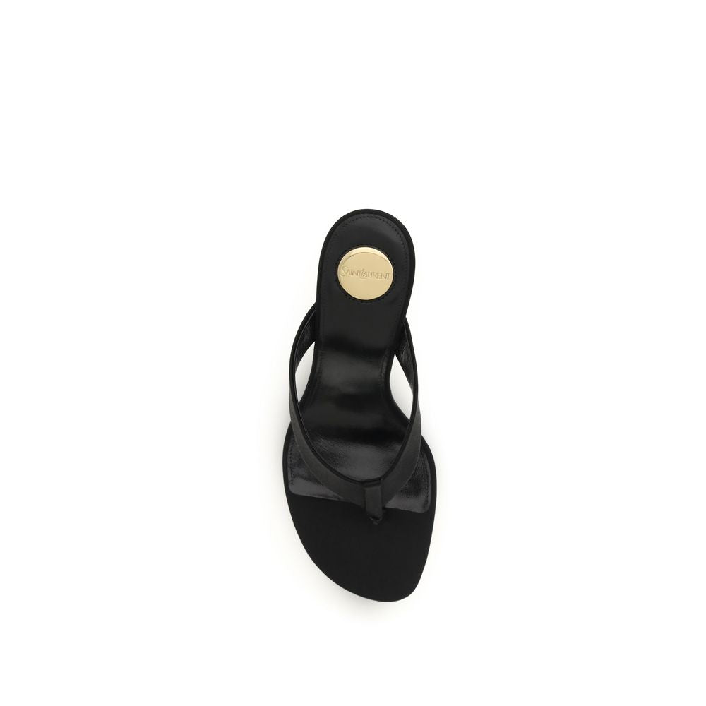Saint Laurent Black Silk Sandals