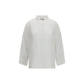 'S Max Mara White Linen Dress Shirt