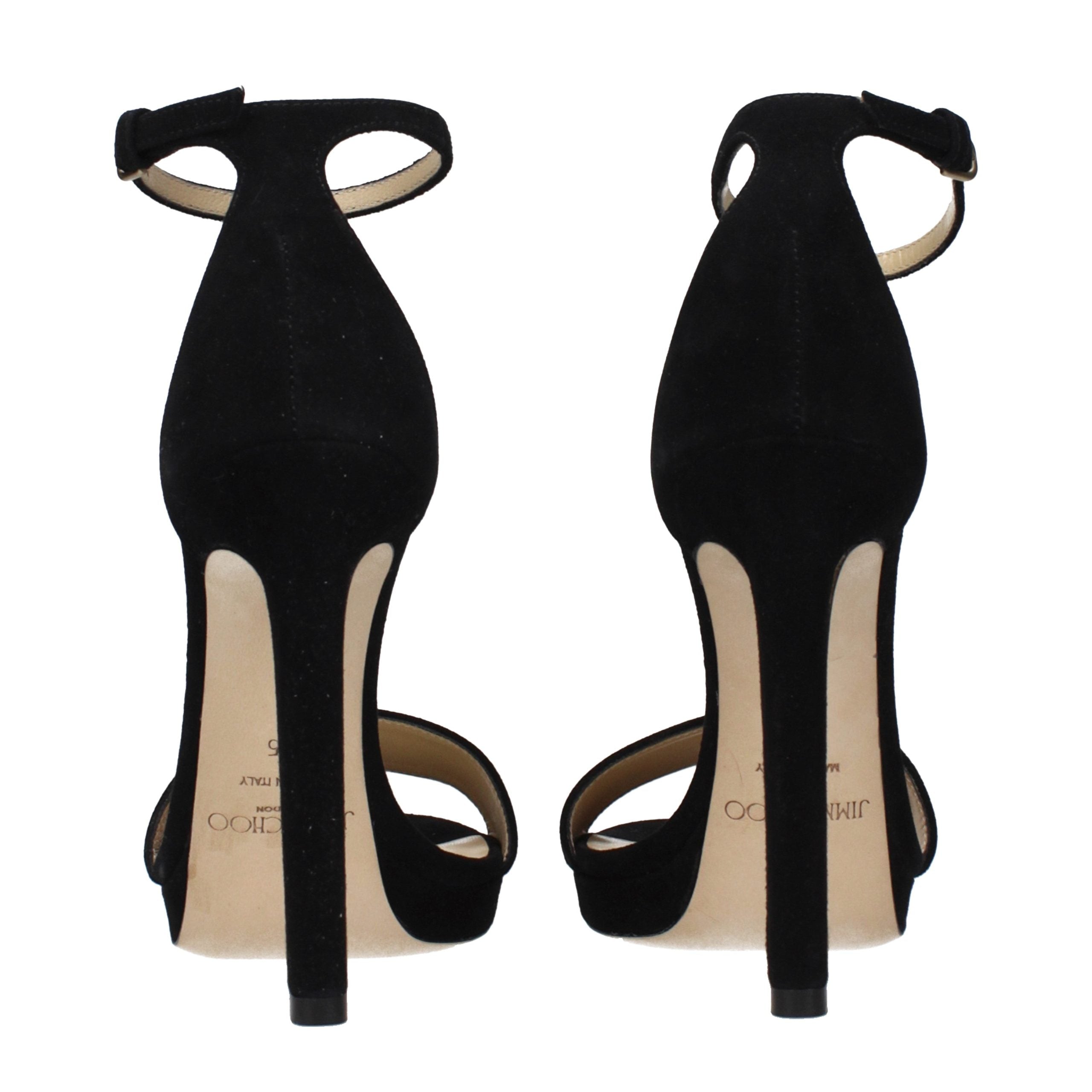 Jimmy Choo Black Leather Platform Sandals