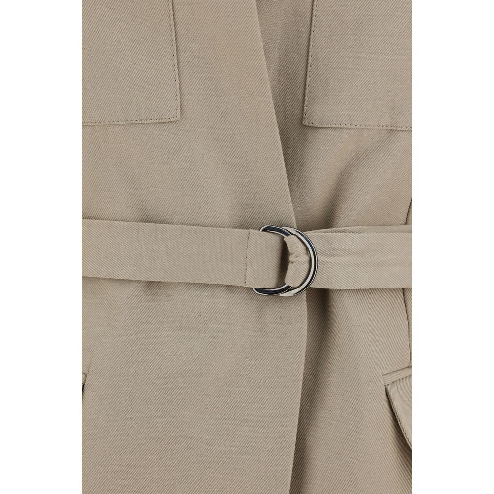 Brunello Cucinelli Beige Cotton Sleveless Jacket
