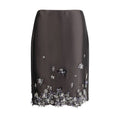 Prada Gray Silk Midi Skirt