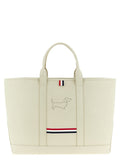 Thom Browne White Calfskin Tote Bag