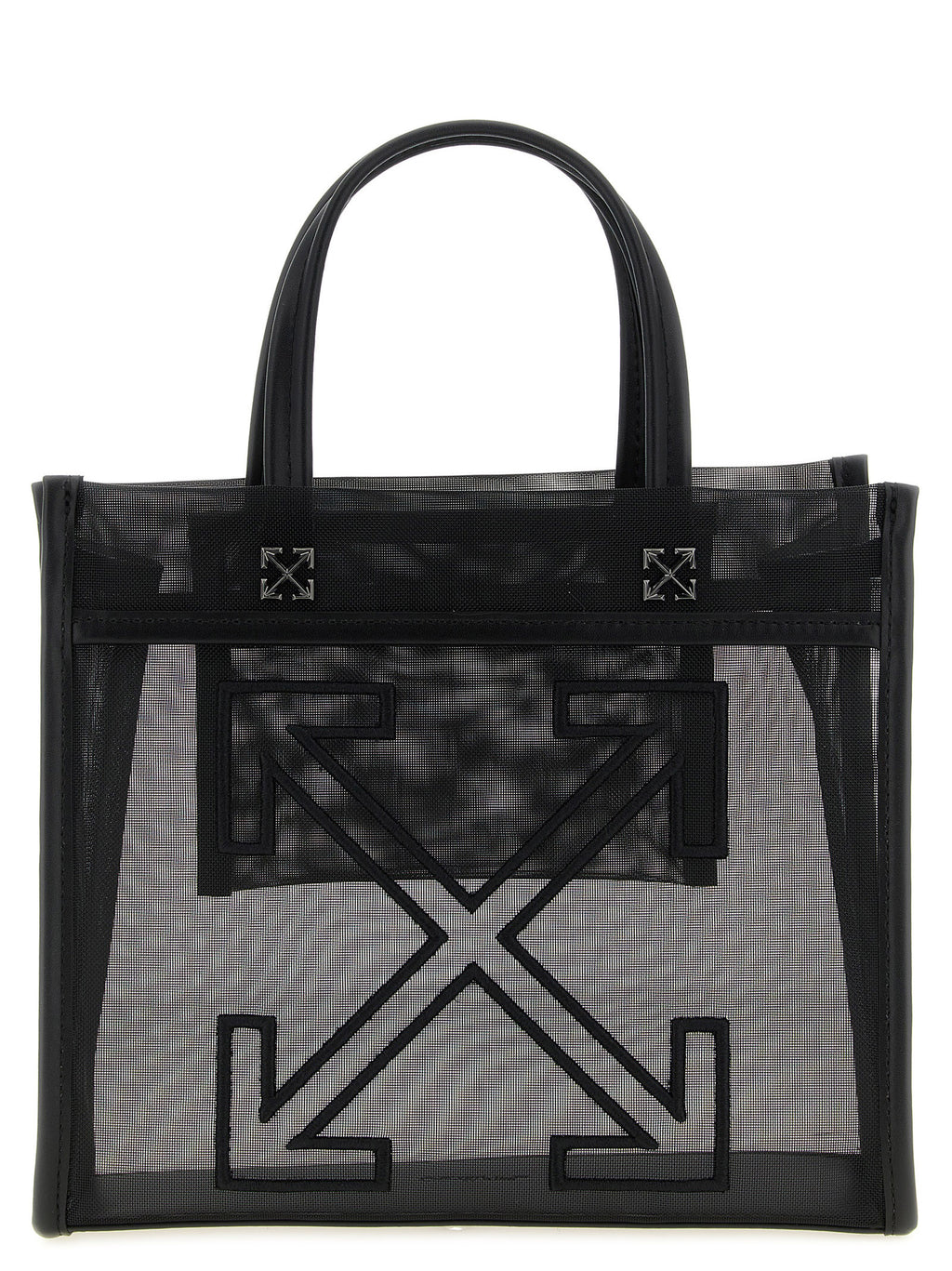 Off-White Black Polyester Tote Bag