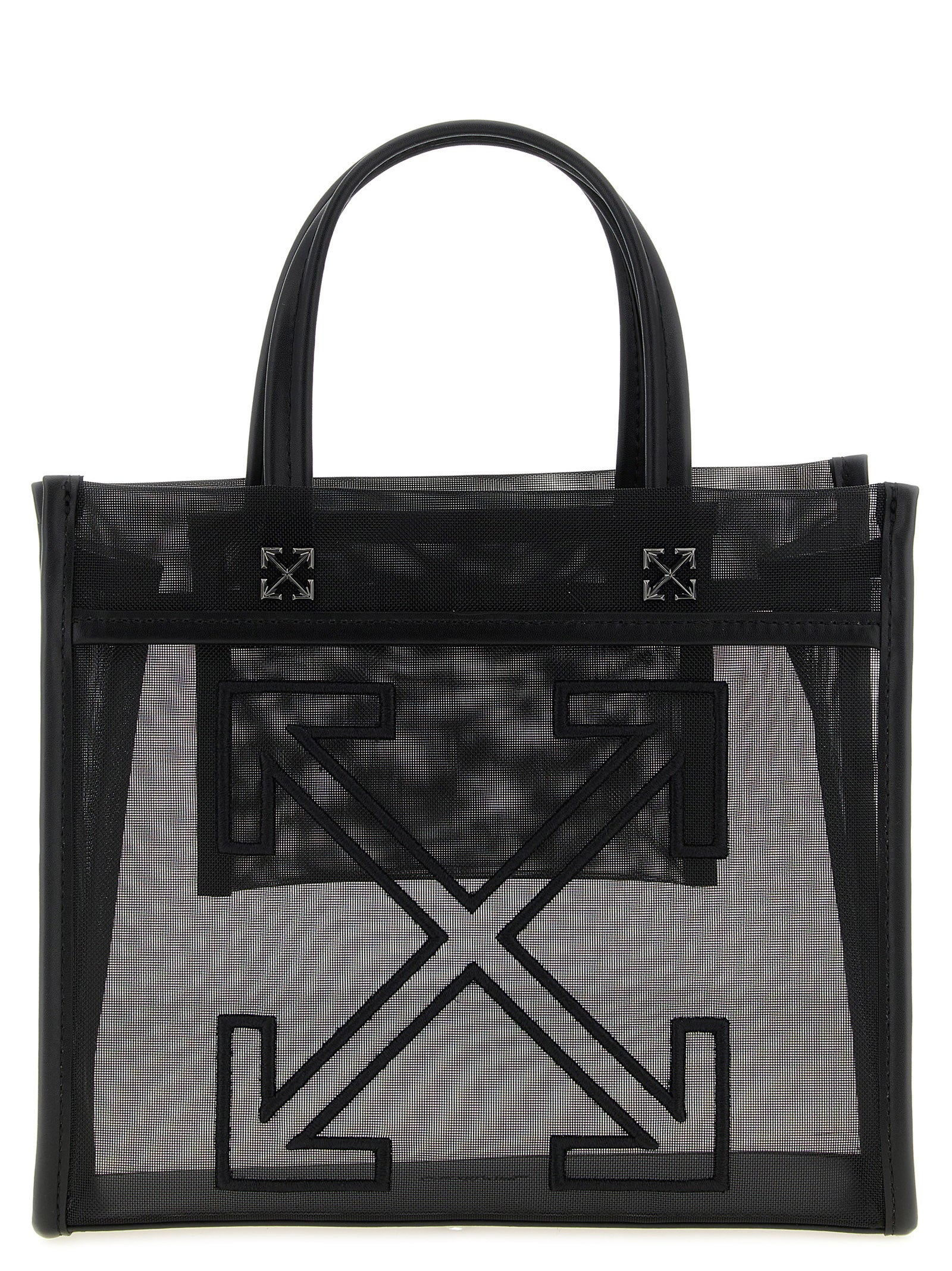 Off-White Black Polyester Tote Bag