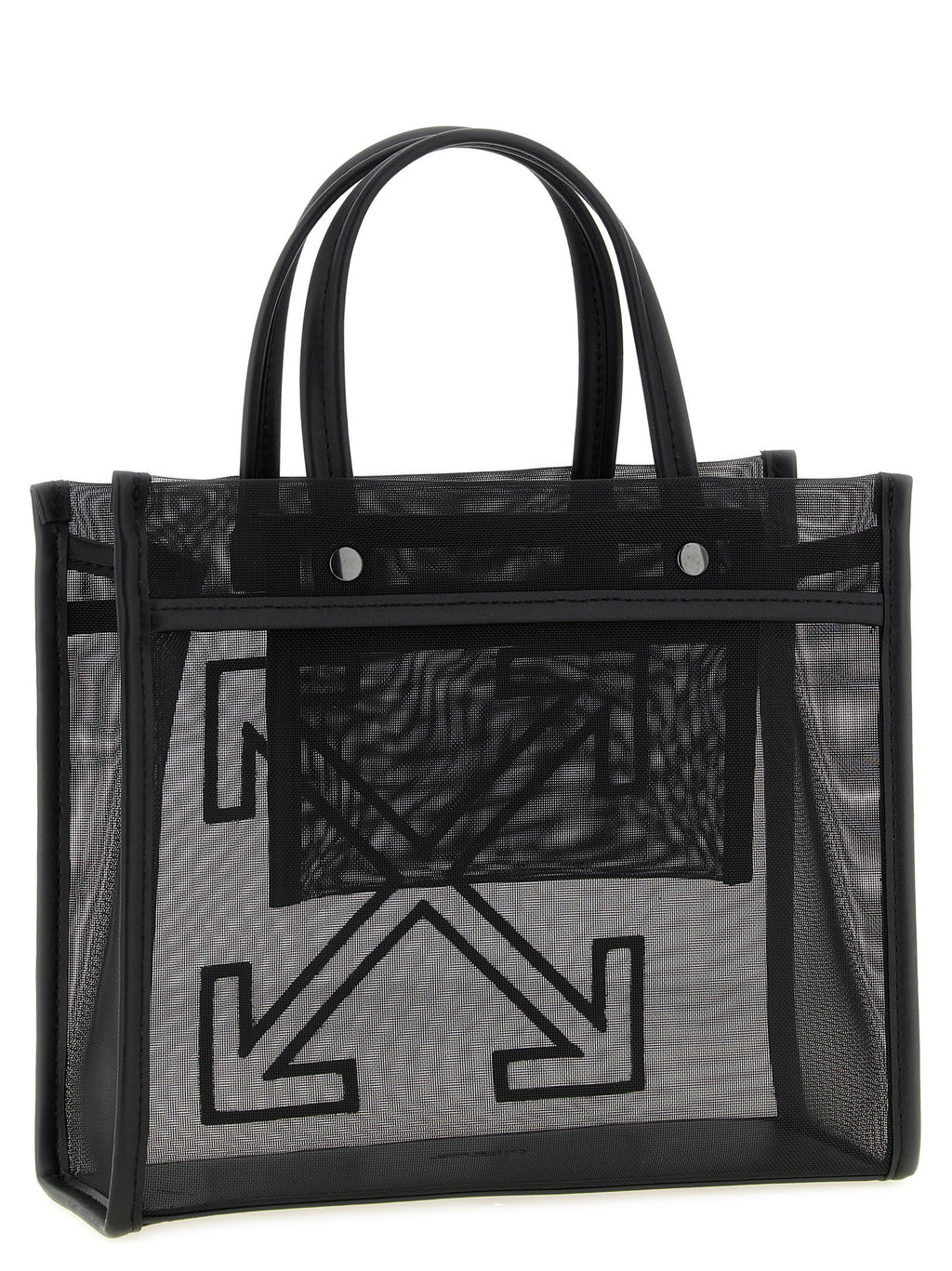 Off-White Black Polyester Tote Bag