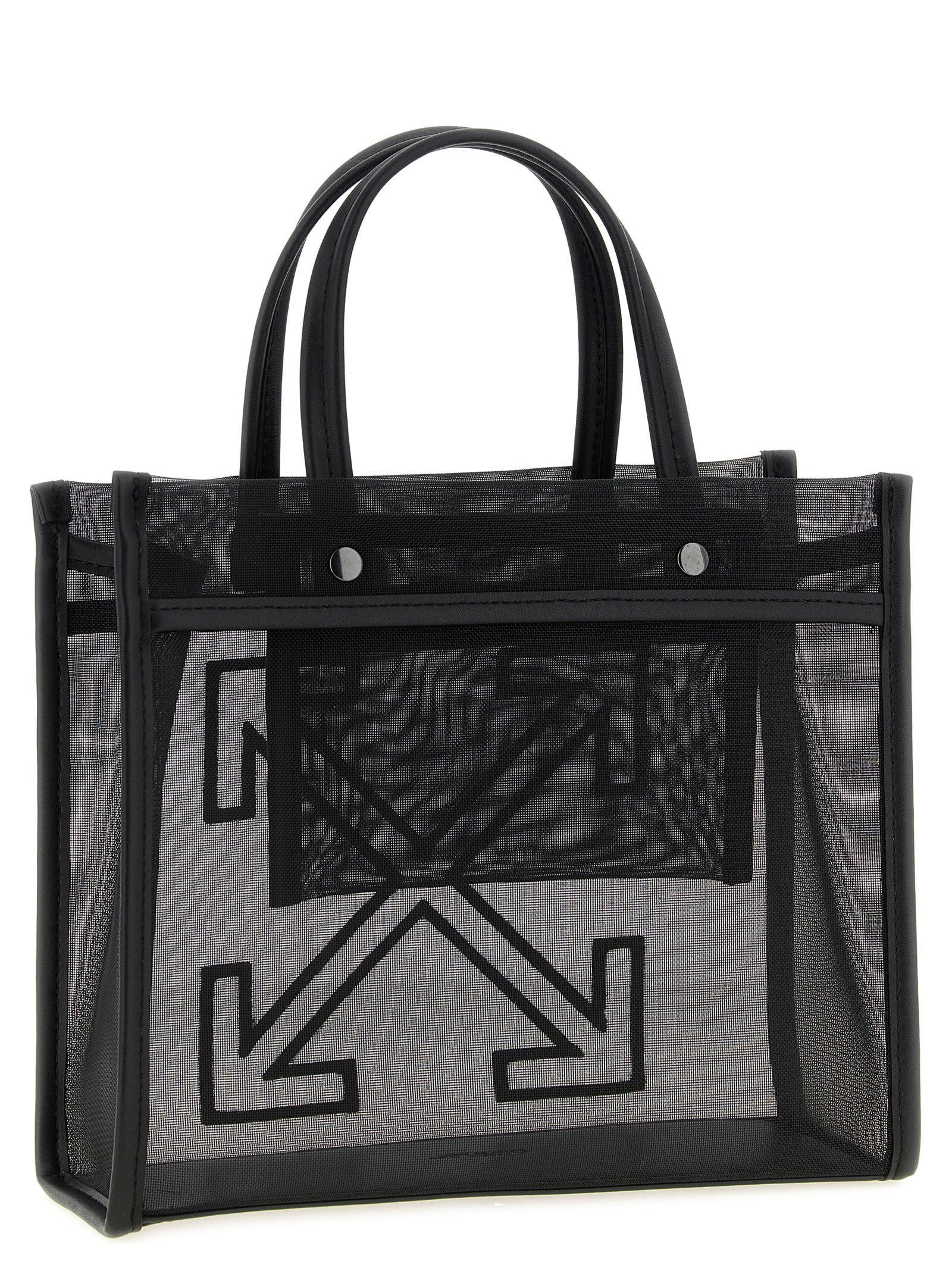 Off-White Black Polyester Tote Bag