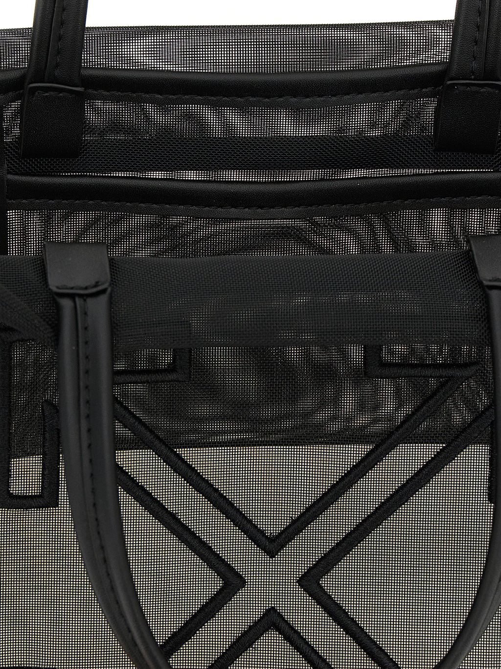 Off-White Black Polyester Tote Bag