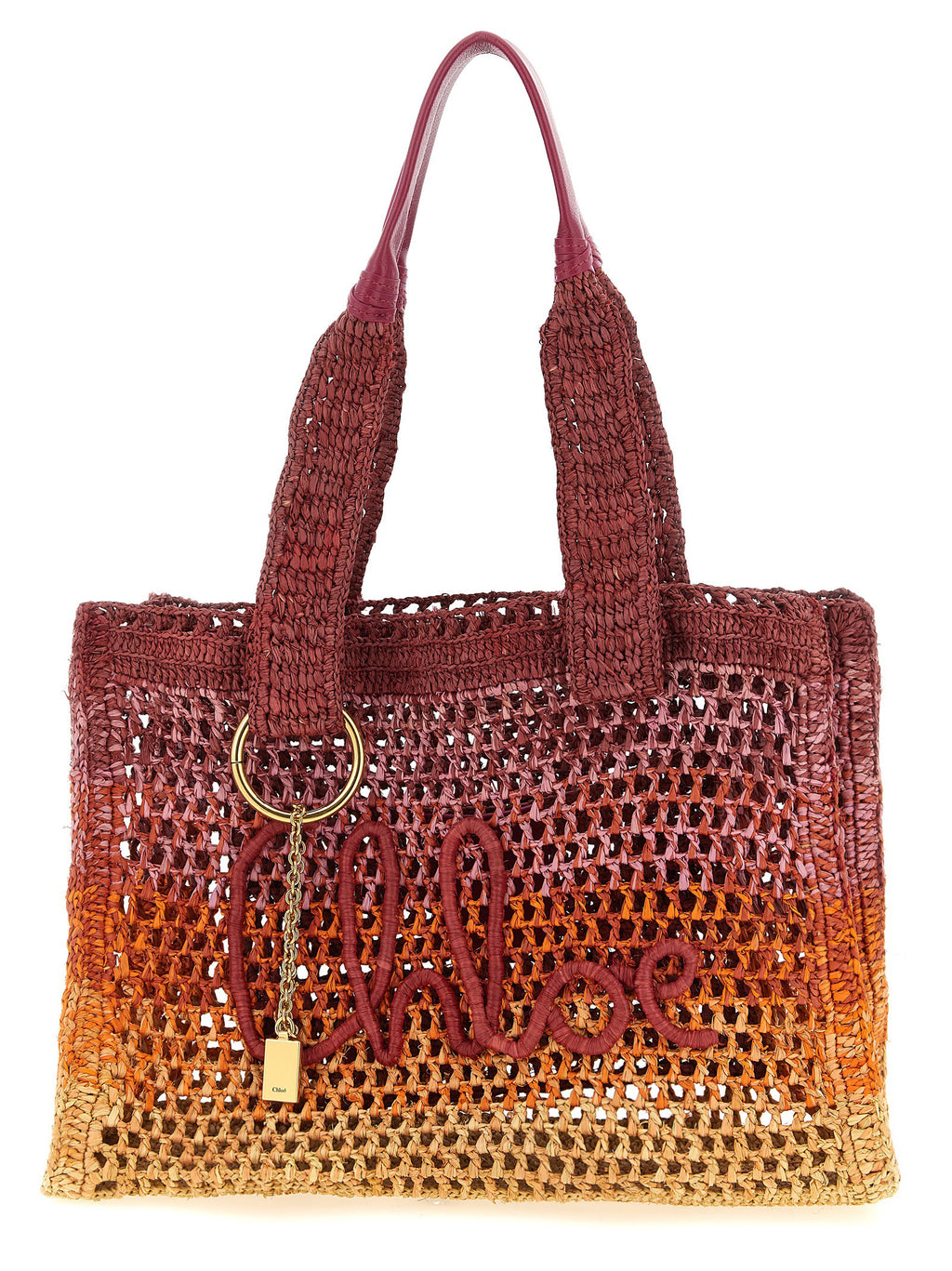 Chloé Multicolor Raffia Tote Bag
