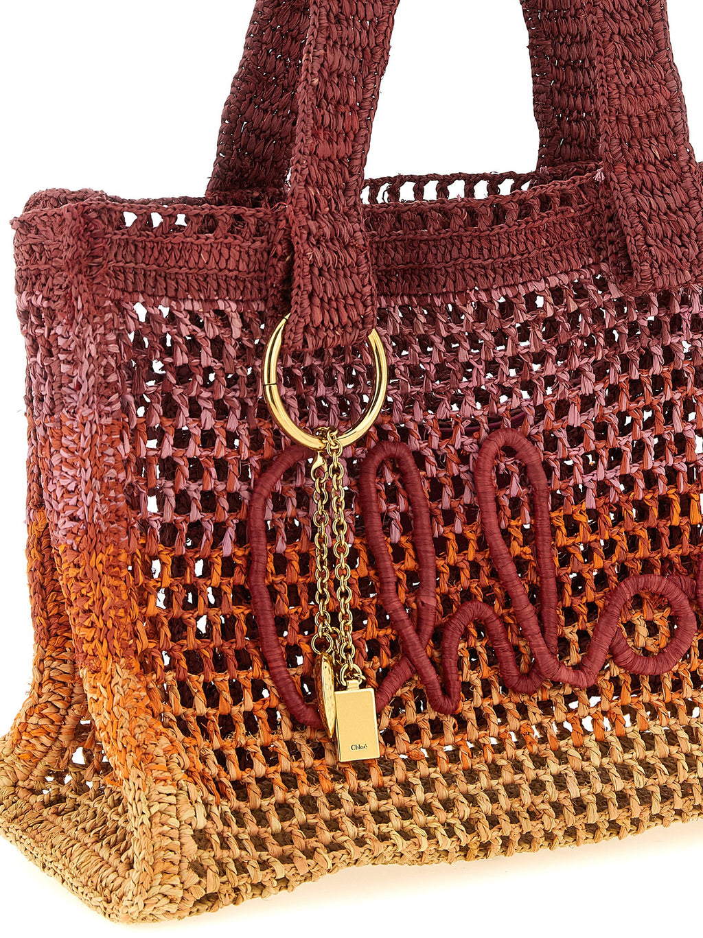 Chloé Multicolor Raffia Tote Bag