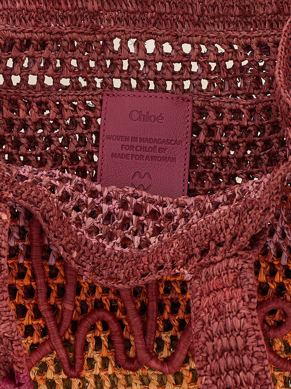 Chloé Multicolor Raffia Tote Bag