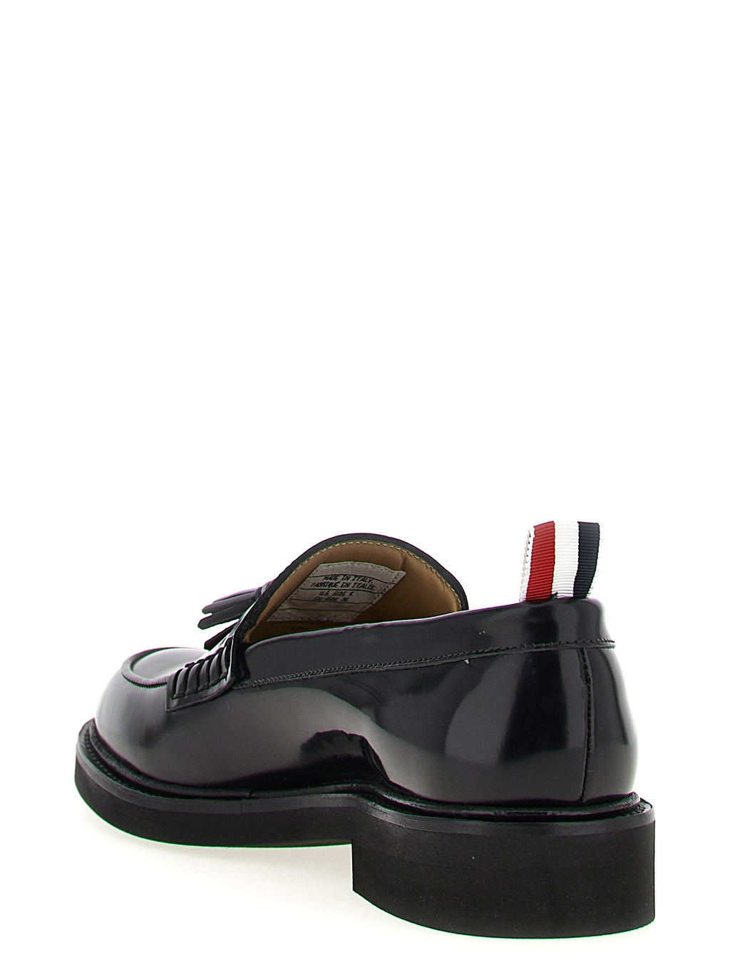 Thom Browne Black Calfskin Slip-On Loafers