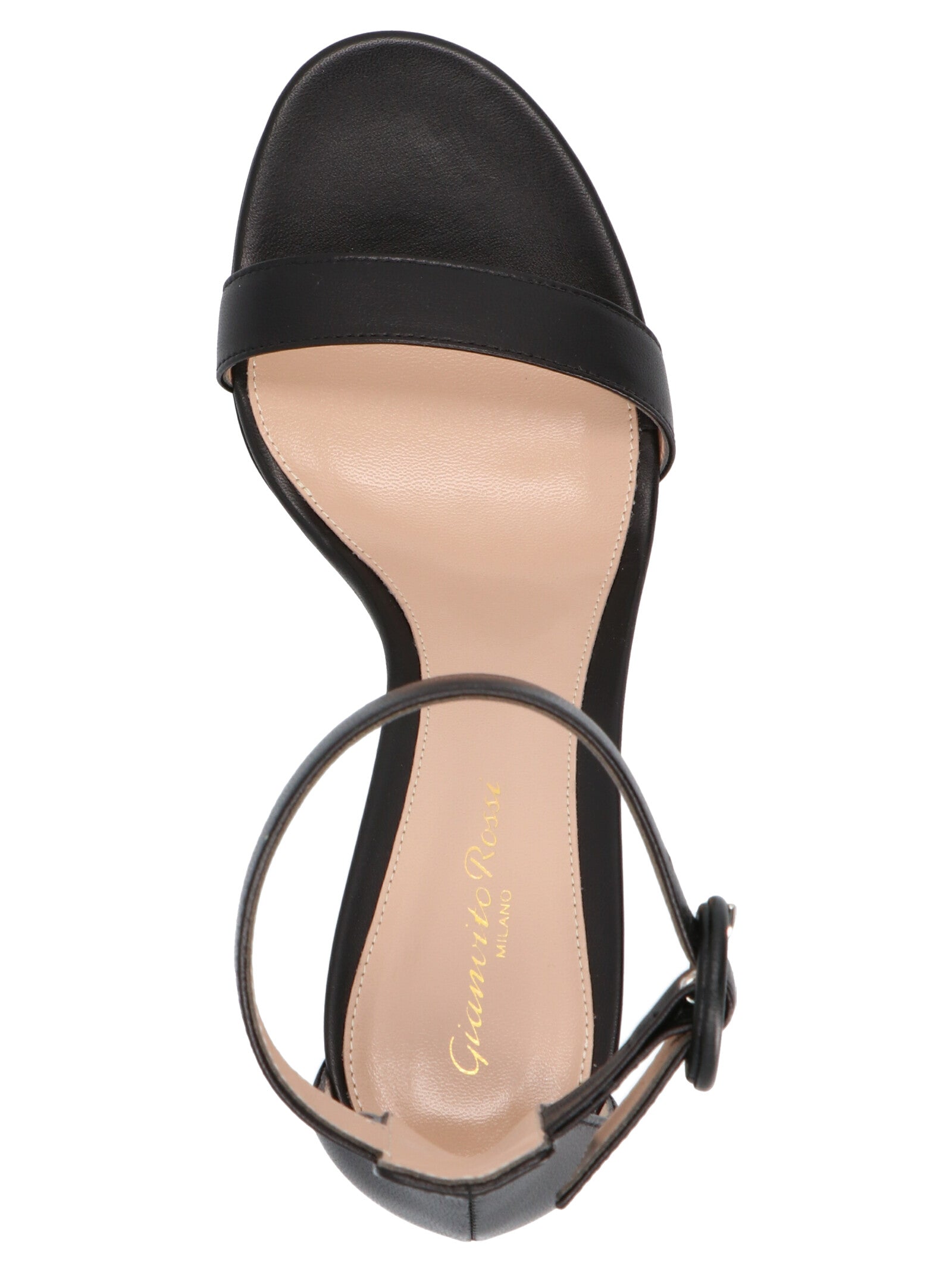 Gianvito Rossi Black Napa Leather / Calf Bos Taurus Stiletto Heel Sandals