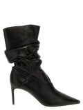 RENE CAOVILLA Black Lamb Leather Ankle Boots