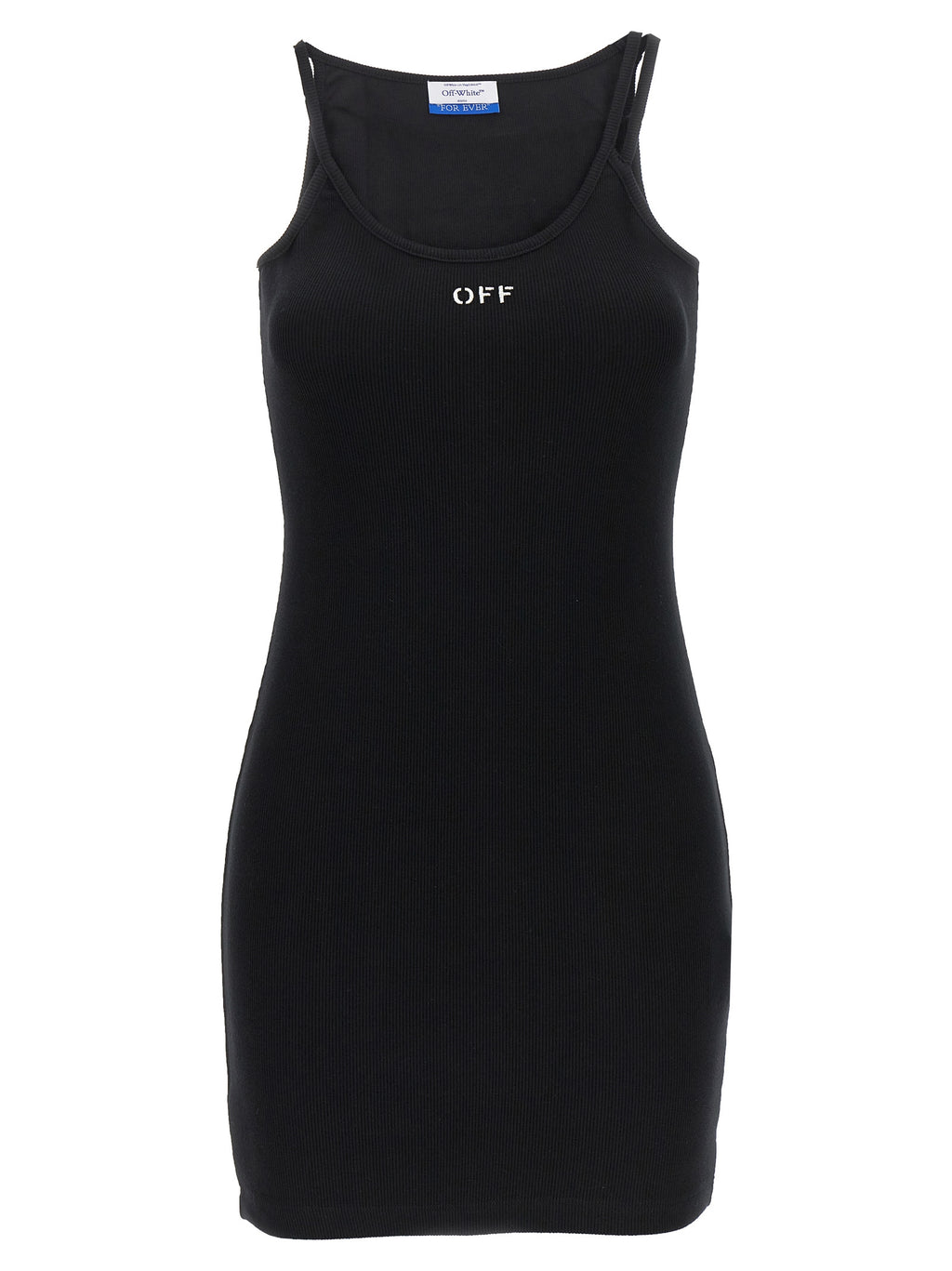 Off-White Black Cotton Short Dress