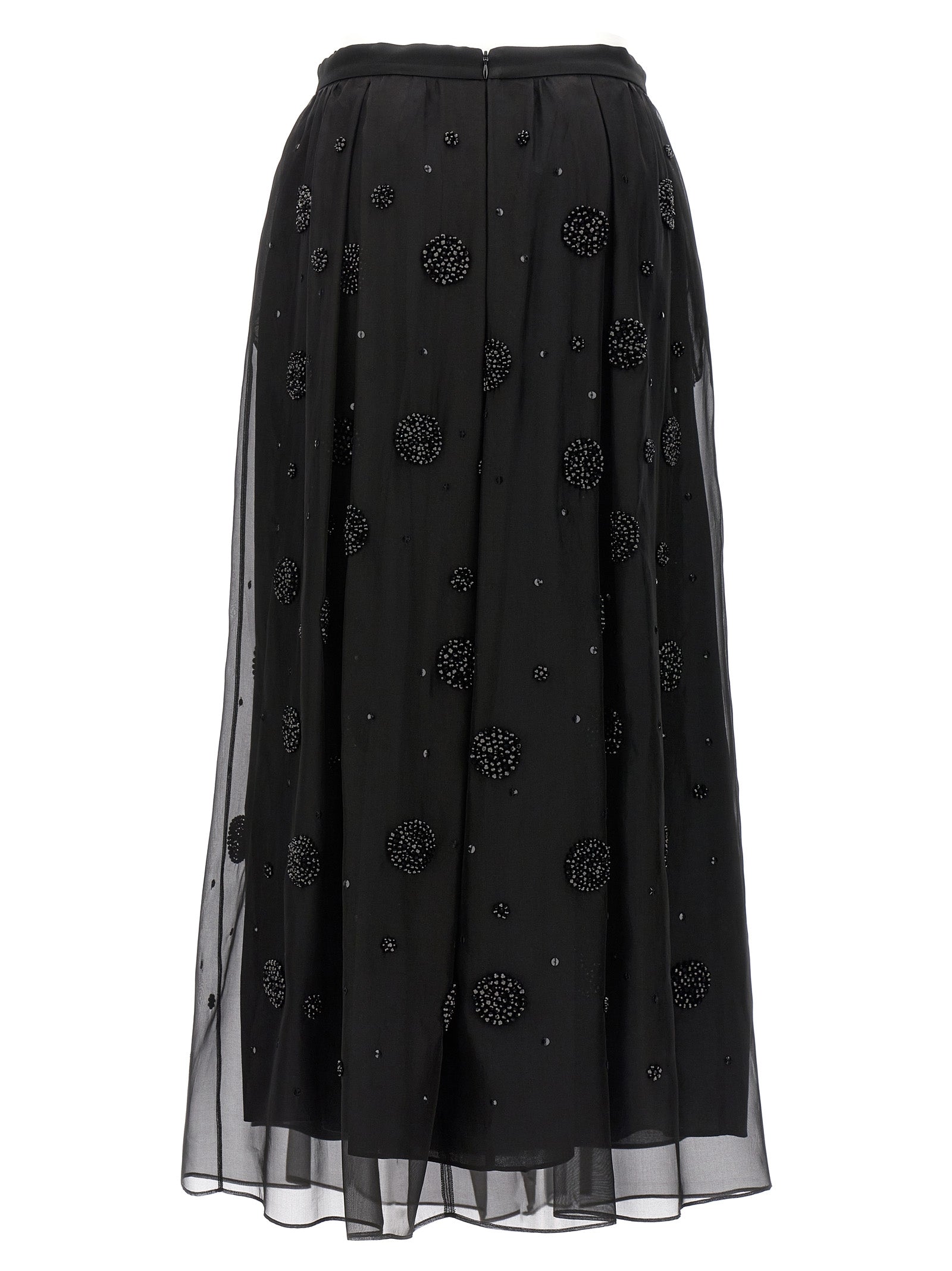 Max Mara Black Silk Midi Skirt