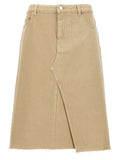 Tory Burch Beige Cotton Midi Skirt