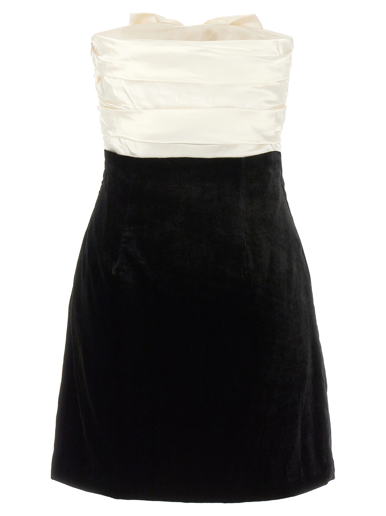 Alessandra Rich Bicolor Silk Short Dress