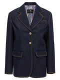Etro Blue Cotton Blazer