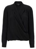 Theory Black Silk Blouse
