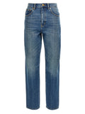 Tory Burch Blue Cotton High-Waisted Jean