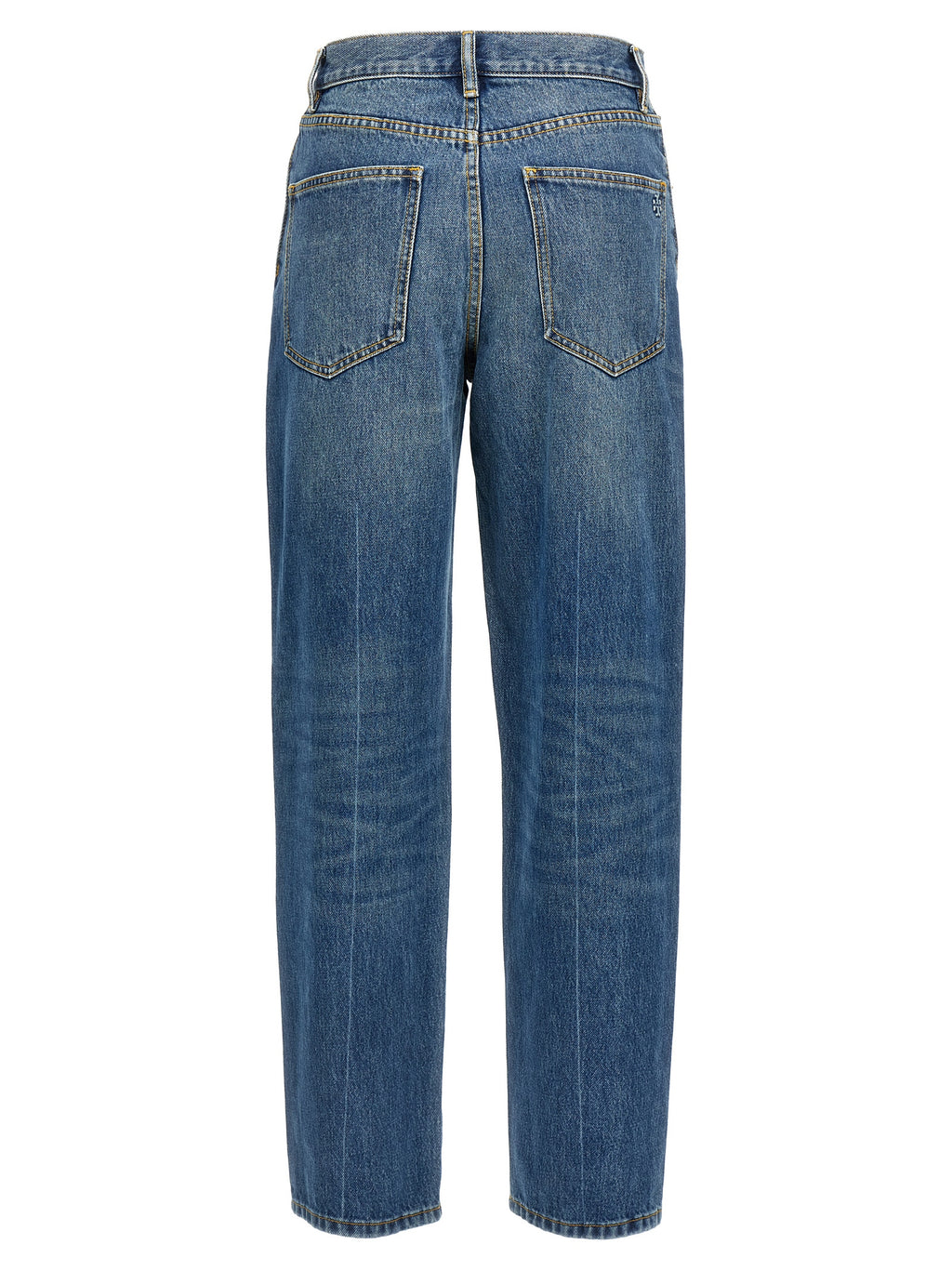 Tory Burch Blue Cotton High-Waisted Jean