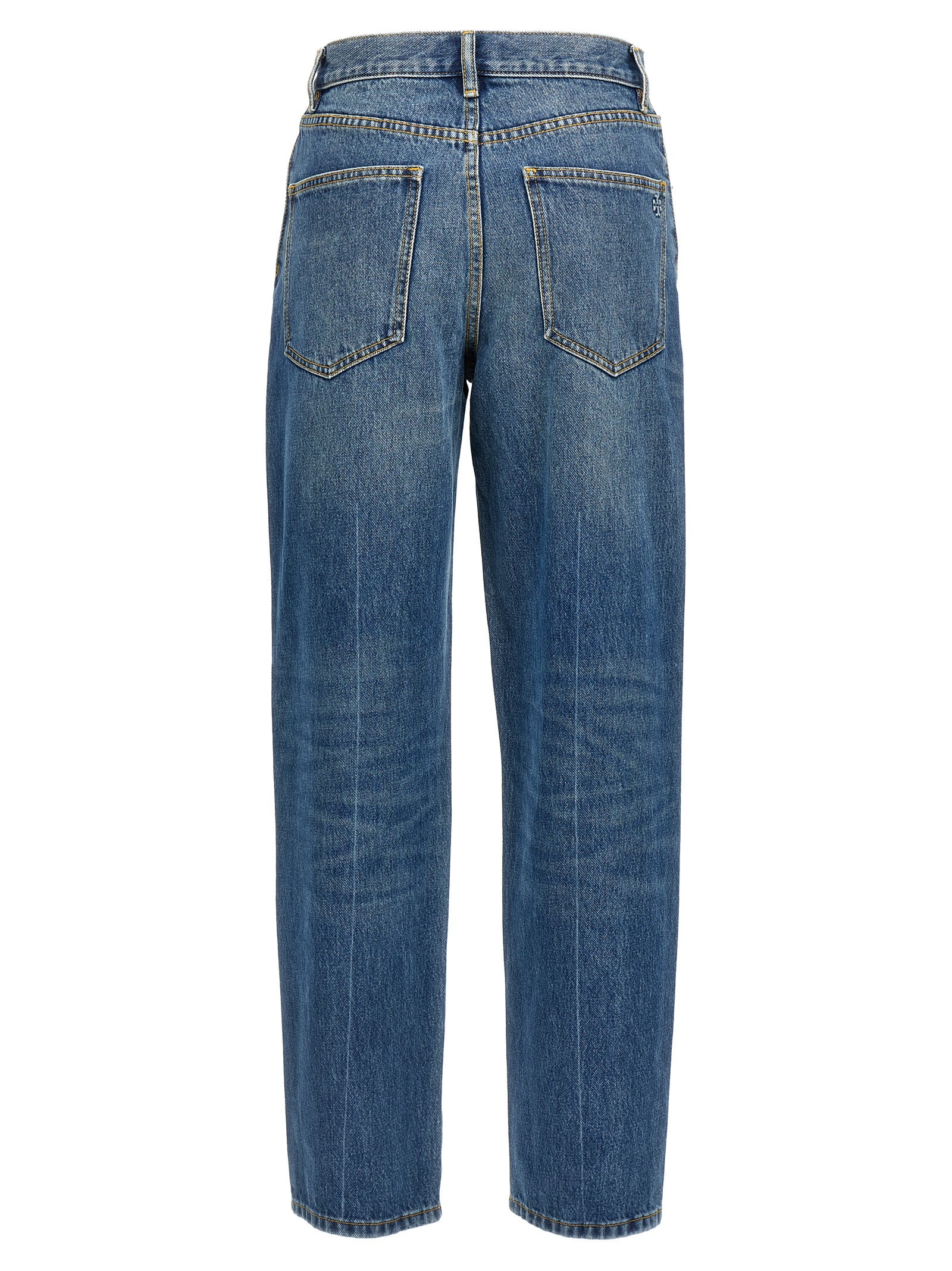 Tory Burch Blue Cotton High-Waisted Jean