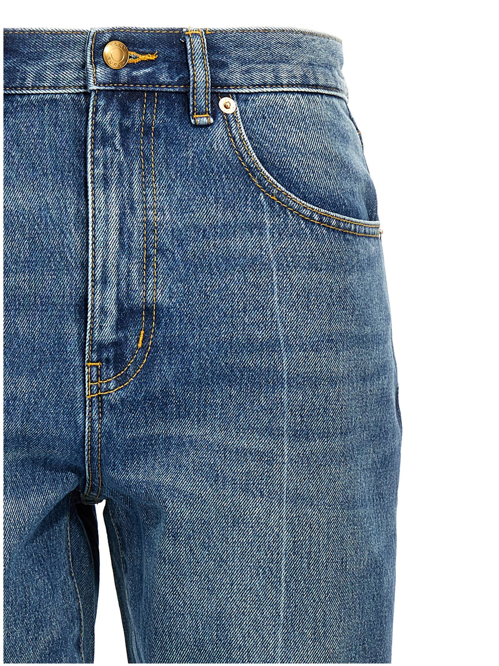 Tory Burch Blue Cotton High-Waisted Jean