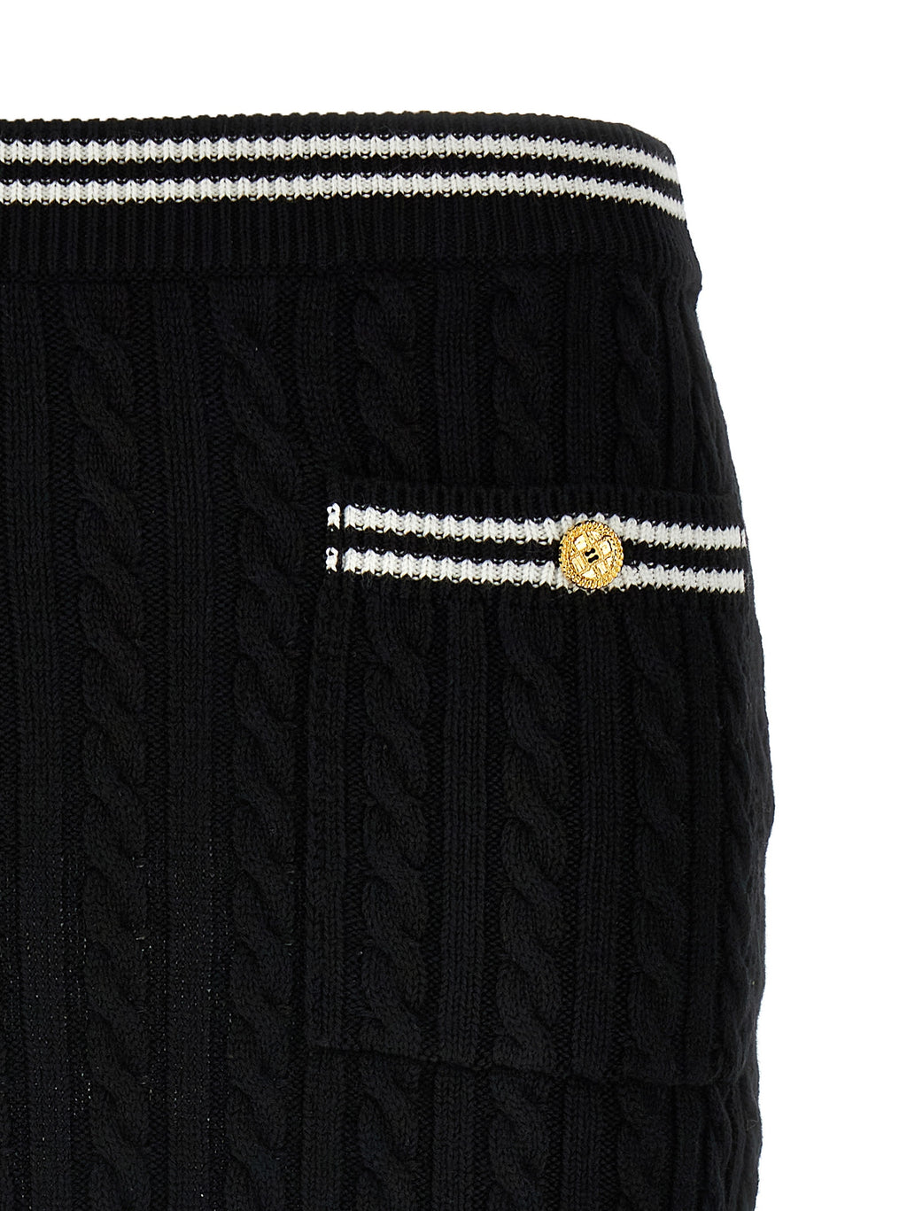 Alessandra Rich Bicolor Cotton Long Skirt