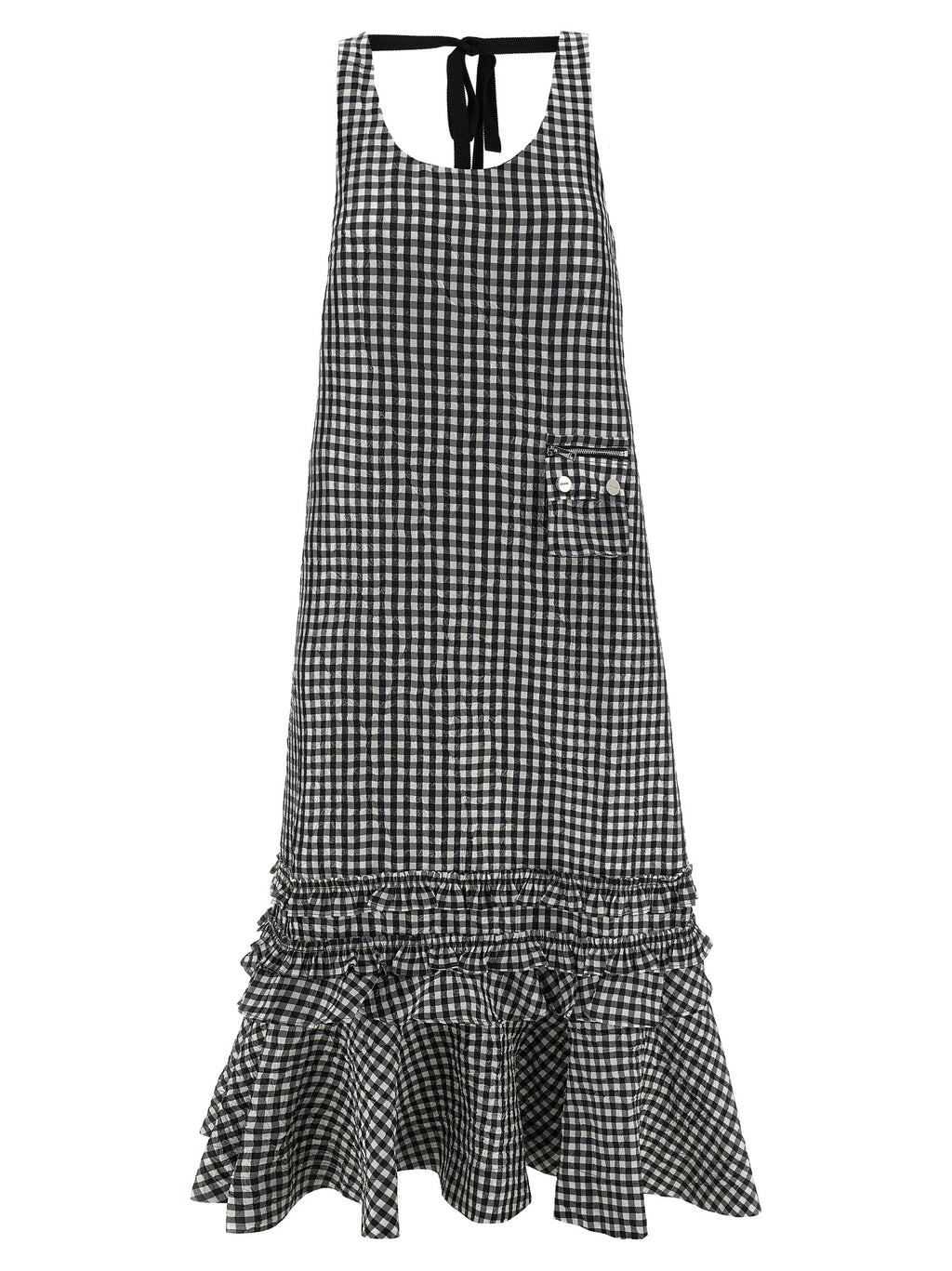 Ganni Black Polyester Midi Dress