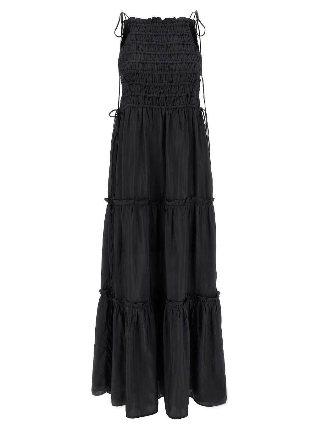 Ganni Gray Viscose Long Dress