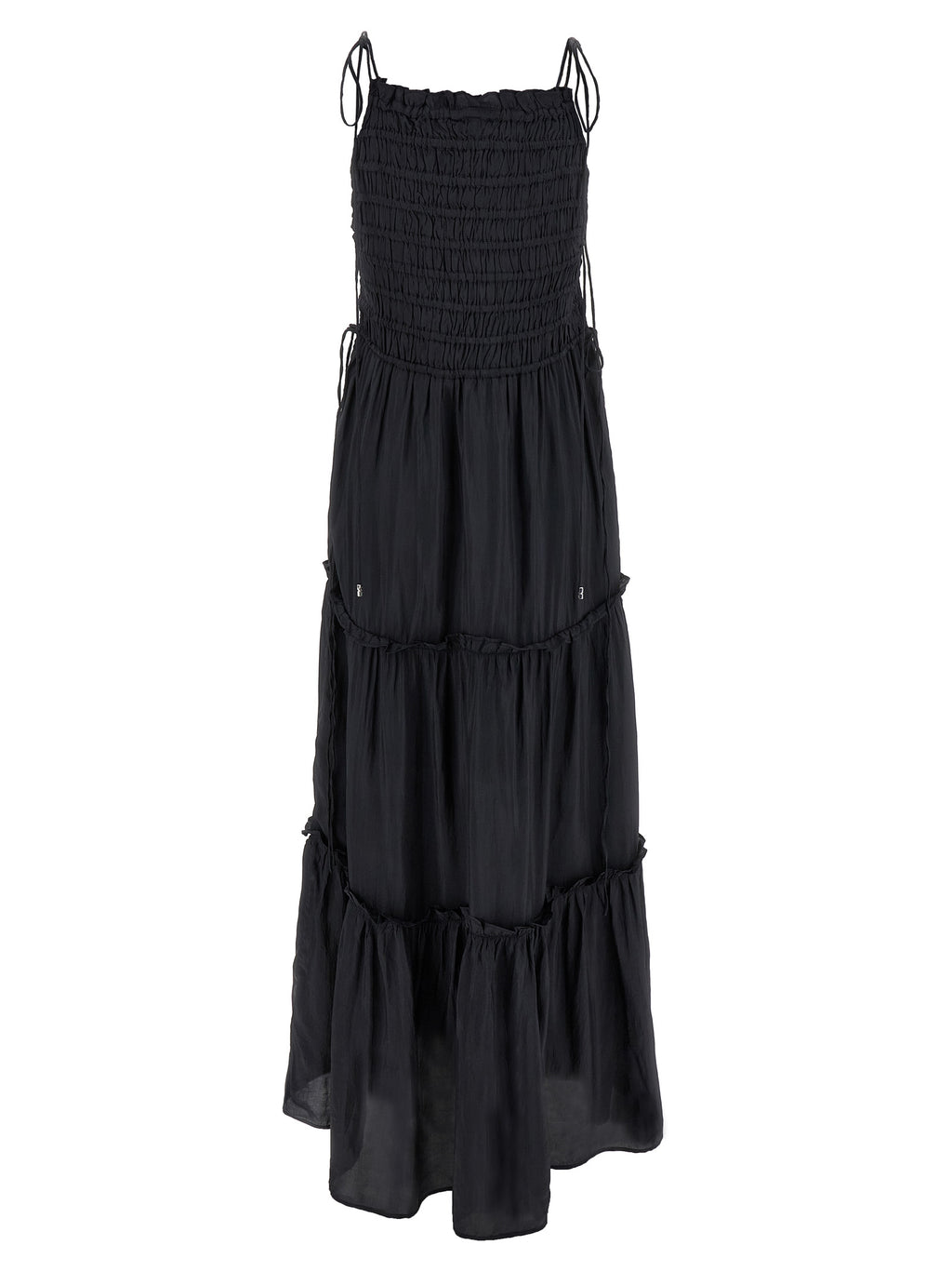 Ganni Gray Viscose Long Dress