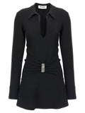 The Attico Black Marabou Short Dress