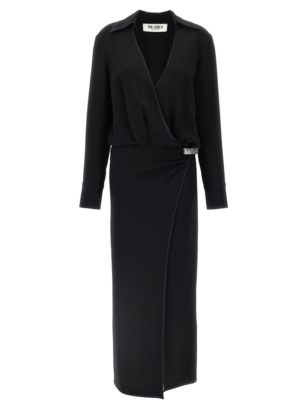 The Attico Black Marabou Midi Dress