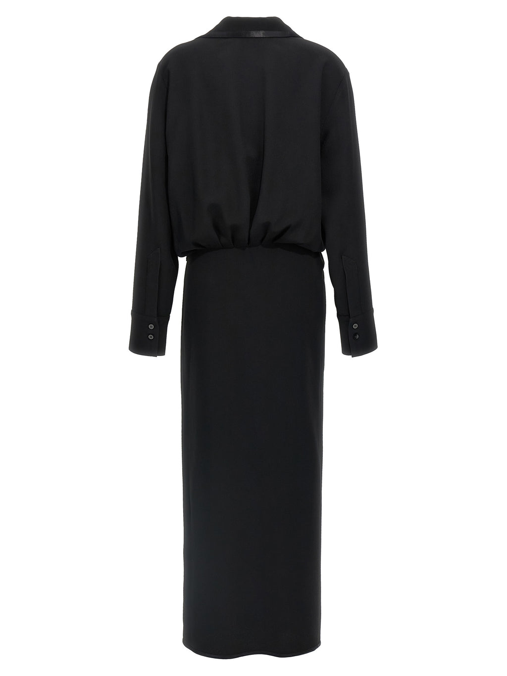 The Attico Black Marabou Midi Dress