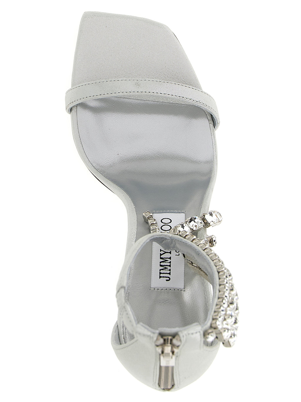 Jimmy Choo Silver Leather Stiletto Heel Sandals