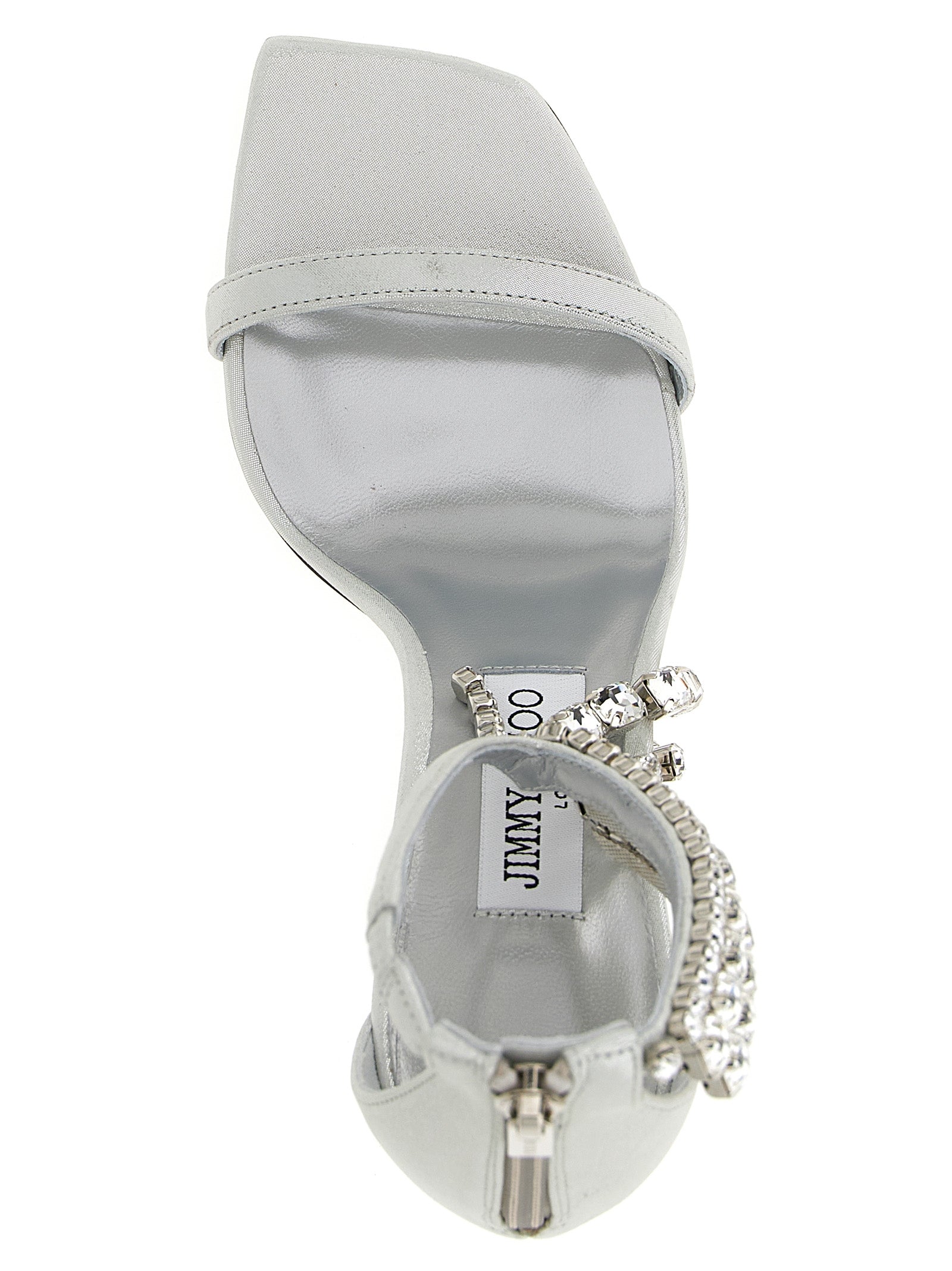 Jimmy Choo Silver Leather Stiletto Heel Sandals