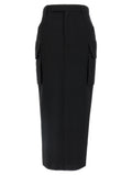 Rick Owens Black Wool Midi Skirt