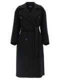 'S Max Mara Black Virgin Wool Coat