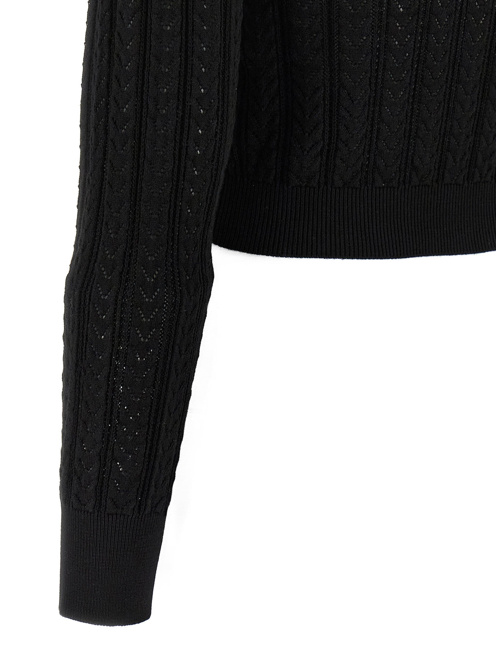 Alessandra Rich Black Cotton Cardigan