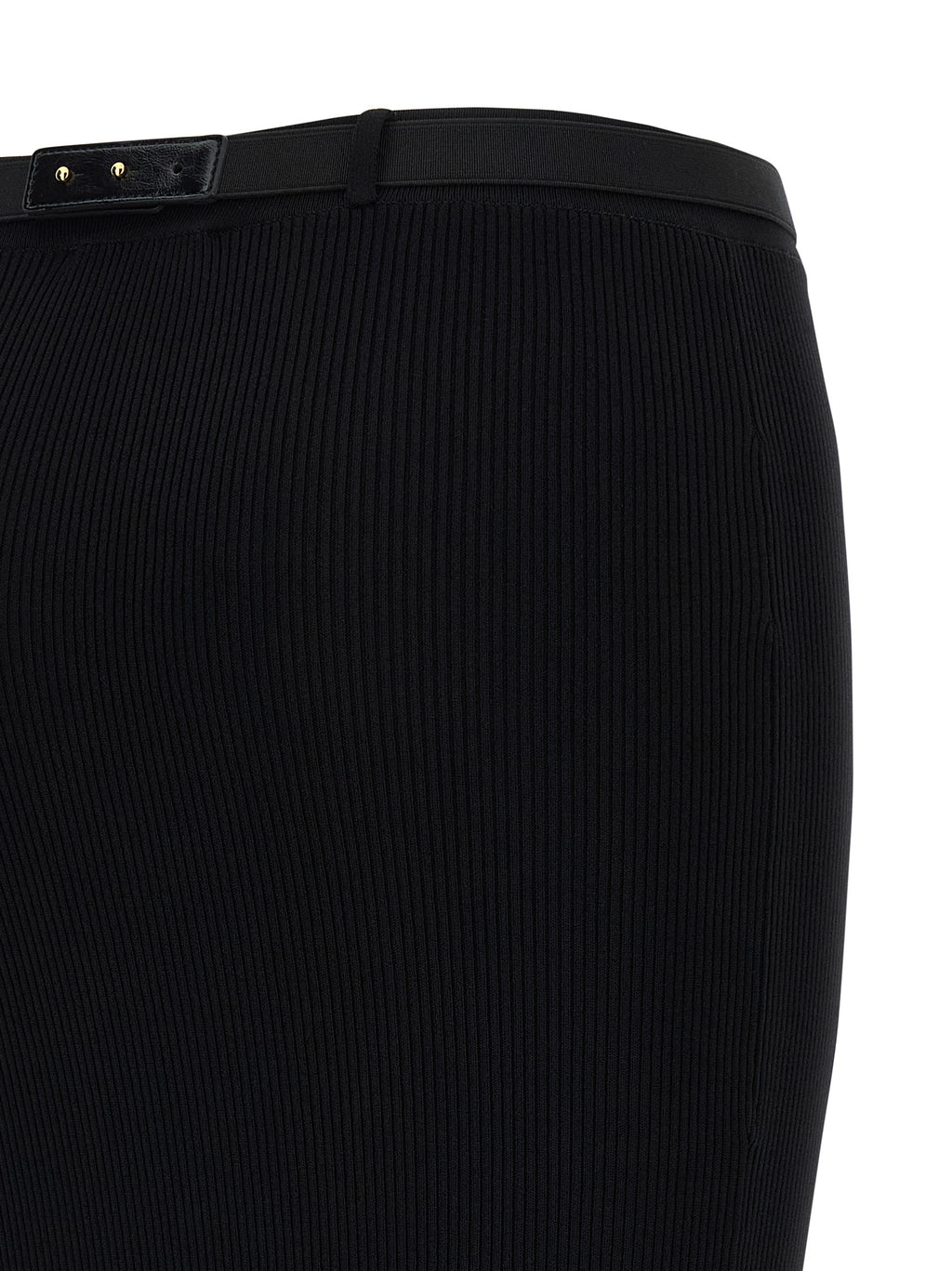 Elisabetta Franchi Black Viscose Midi Skirt