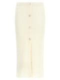 Alessandra Rich White Other Fibres Midi Skirt