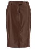 Giuseppe Di Morabito Brown Leather Midi Skirt