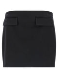 Ferragamo Black Virgin Wool Long Skirt